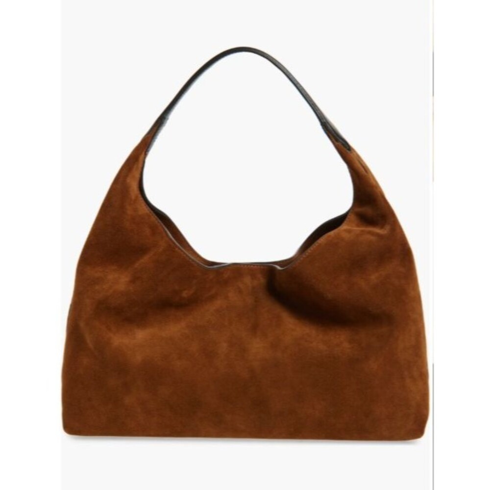 NWT Madewell Mylie Shoulder Bag 100% Italian Suede Brown Russet Slouchy Hobo